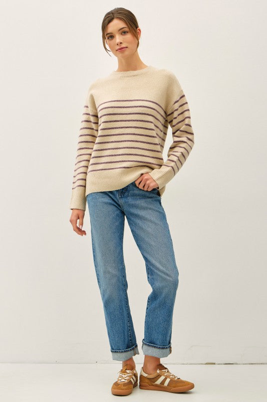 Wool Blend Minimal Striped Sweater