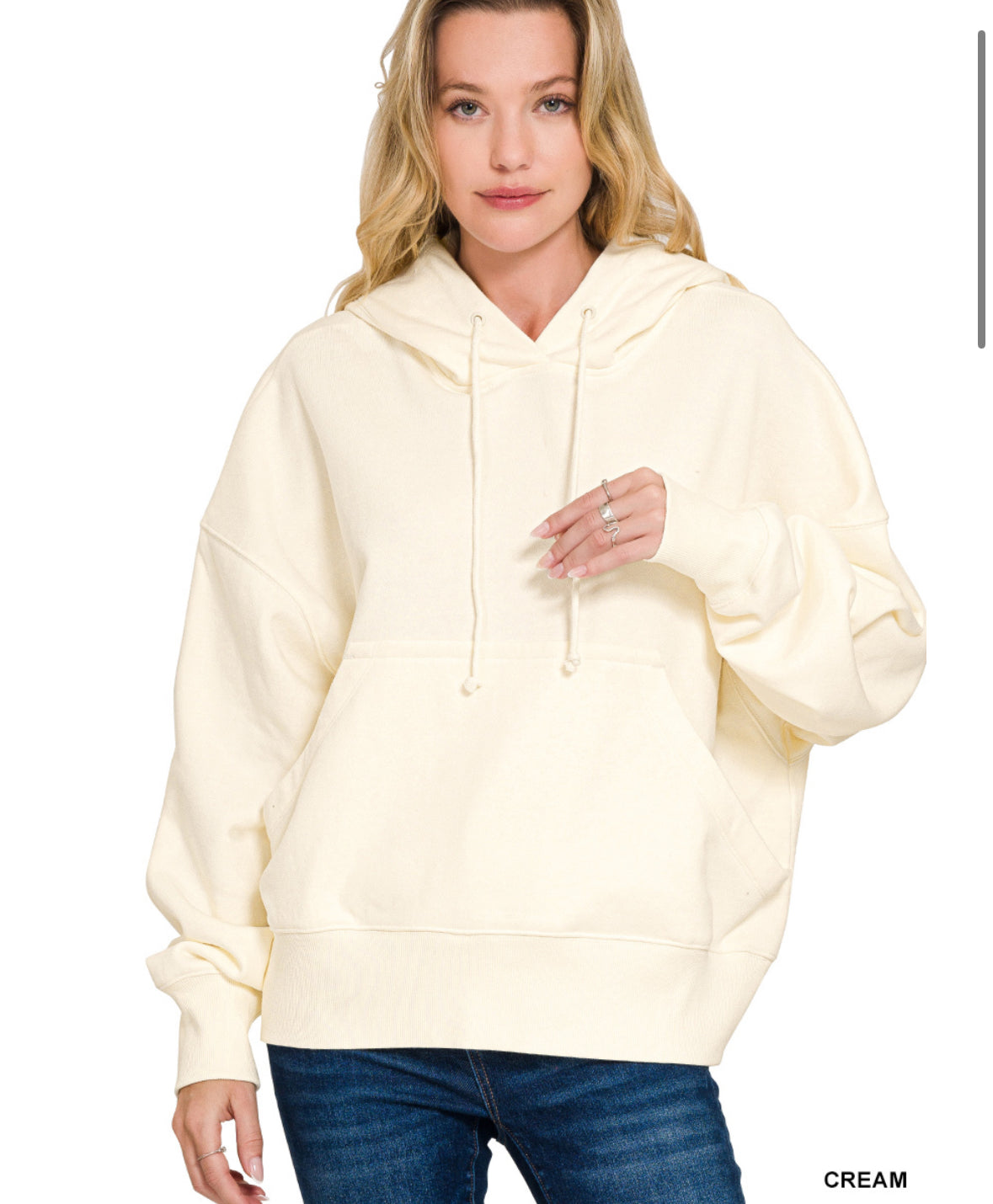 Oversized Fleece Kangaroo Pocket Hoodie