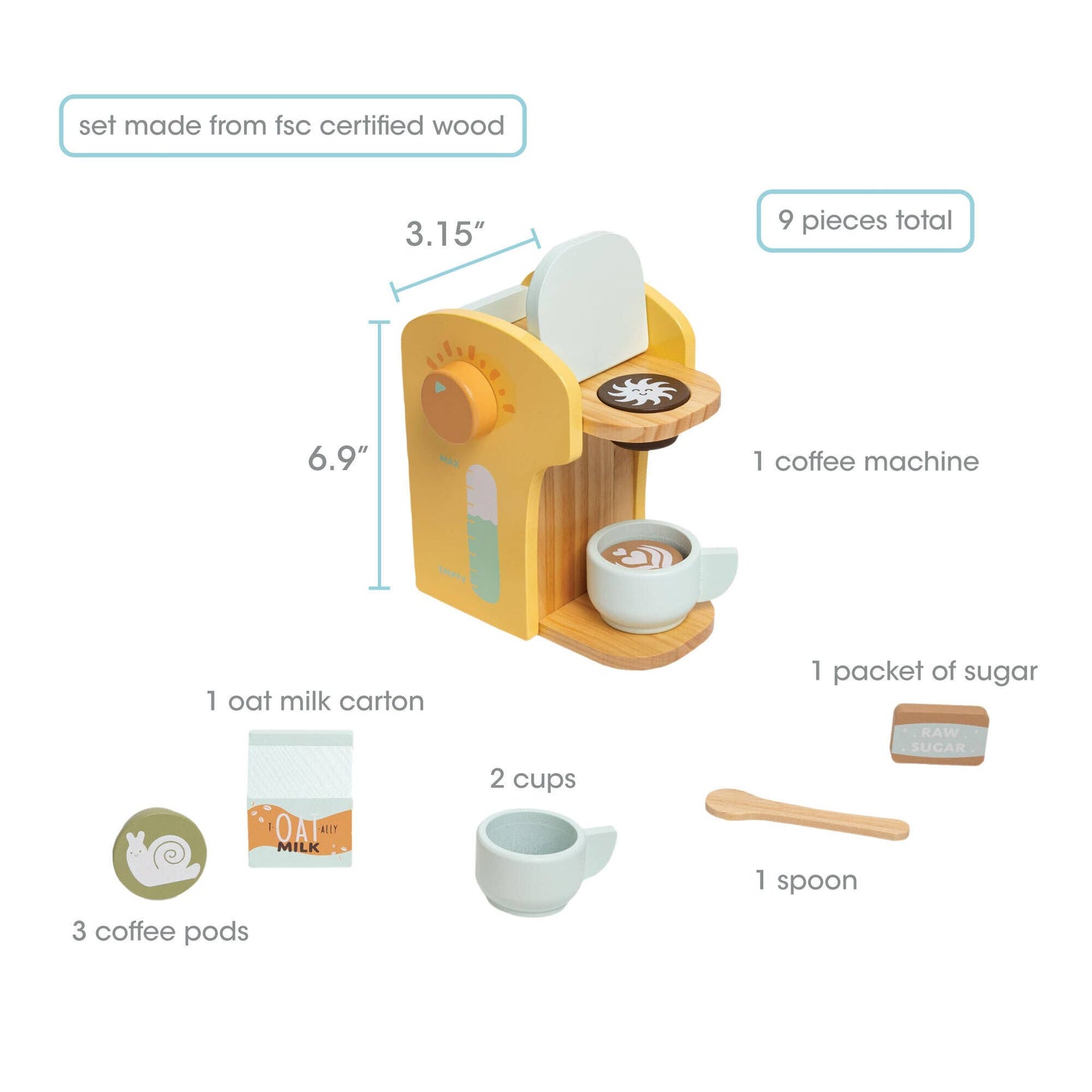 Pearhead - Barista in Training Wooden Coffee Set, Developmental Toys
