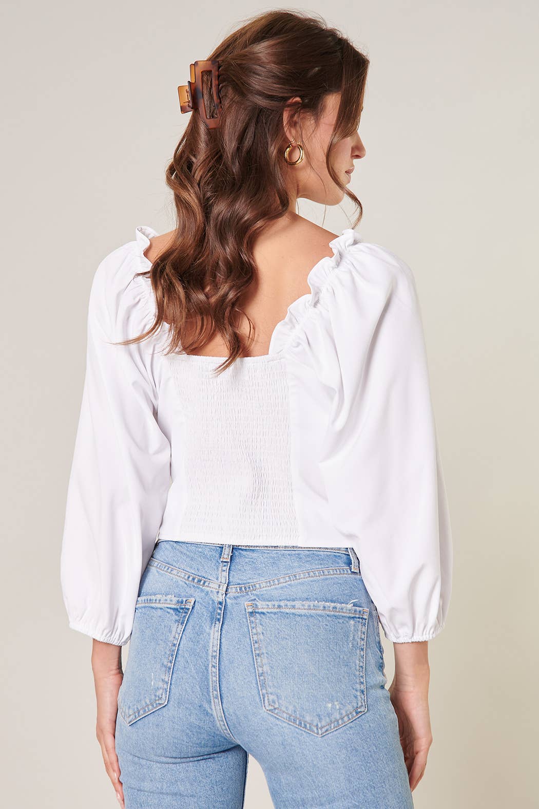 Eliana Balloon Sleeve Bustier Top