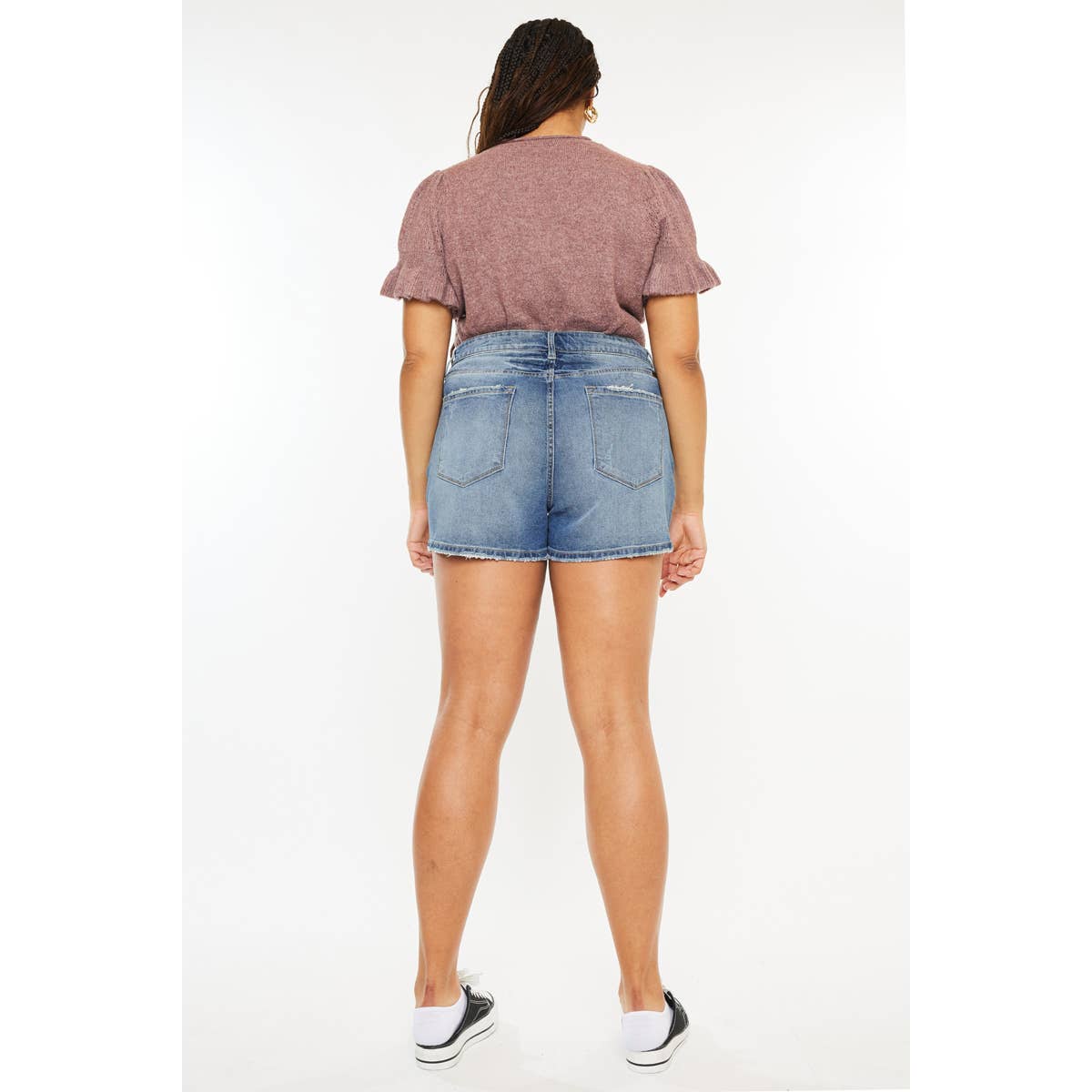 High Rise Mom Short - Medium Stone Wash