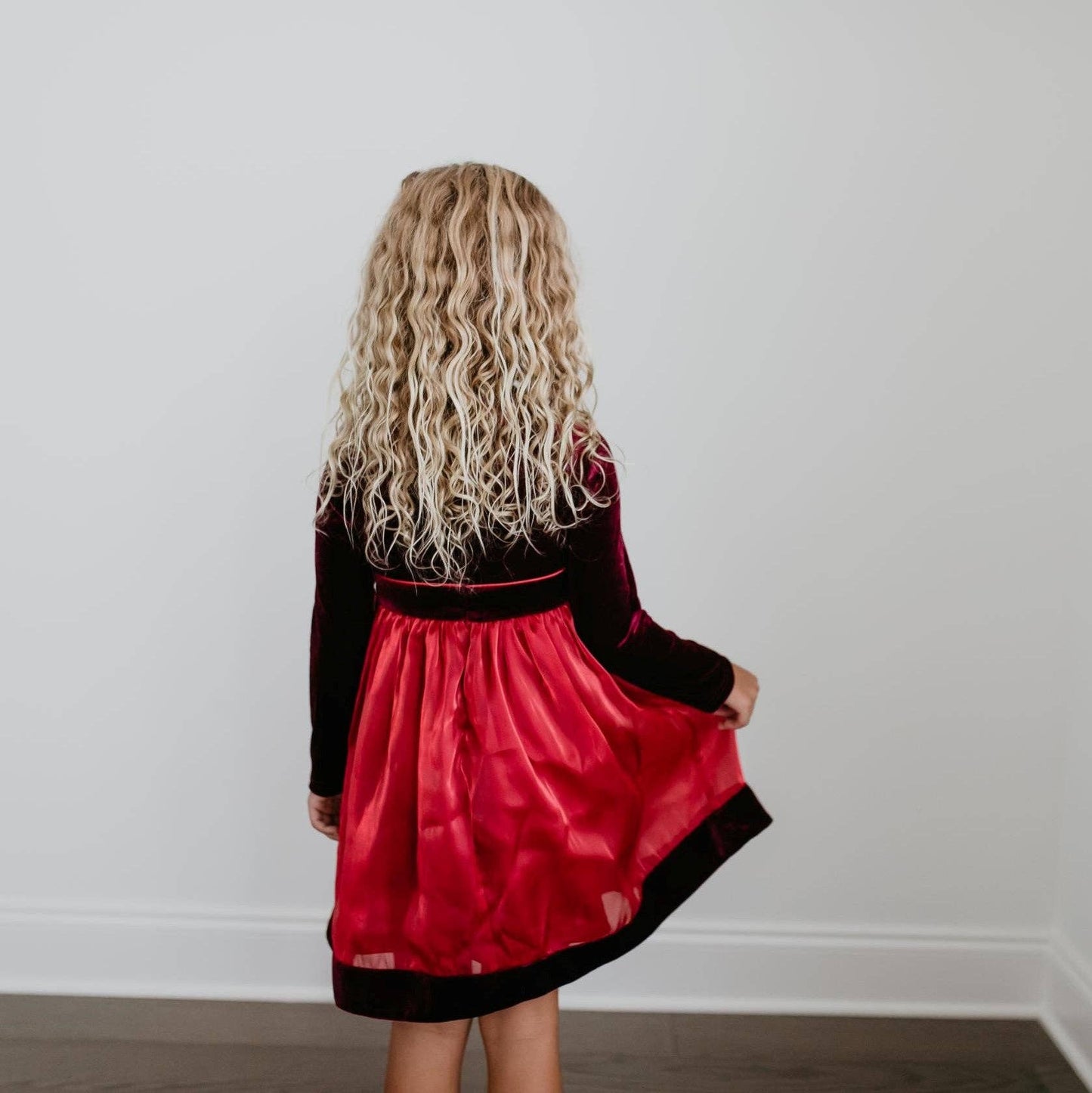 Red Velvet Rosette Holiday Fancy Dress