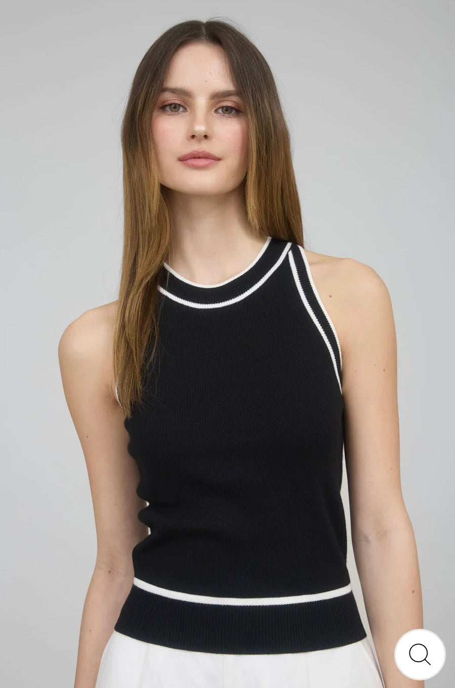 Contrast Stripe Sweater Knit Halter Top