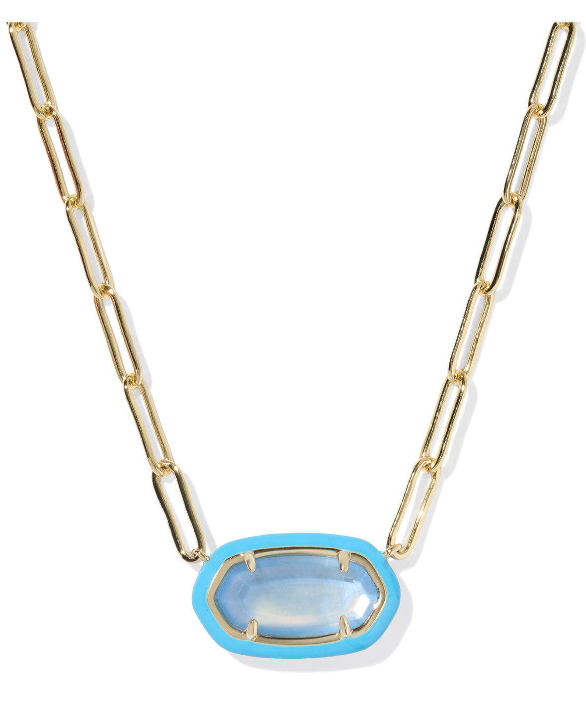 Elisa Enamel Frame Paperclip Necklace