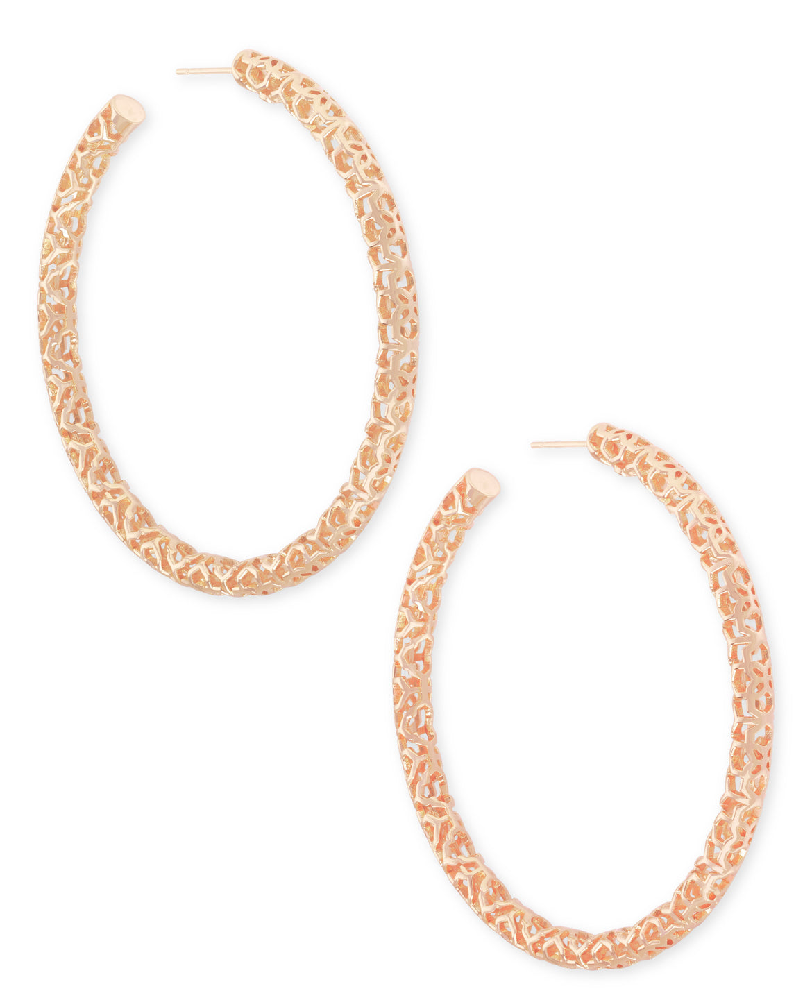 Maggie 2.5" Hoop Earrings - Rose Gold