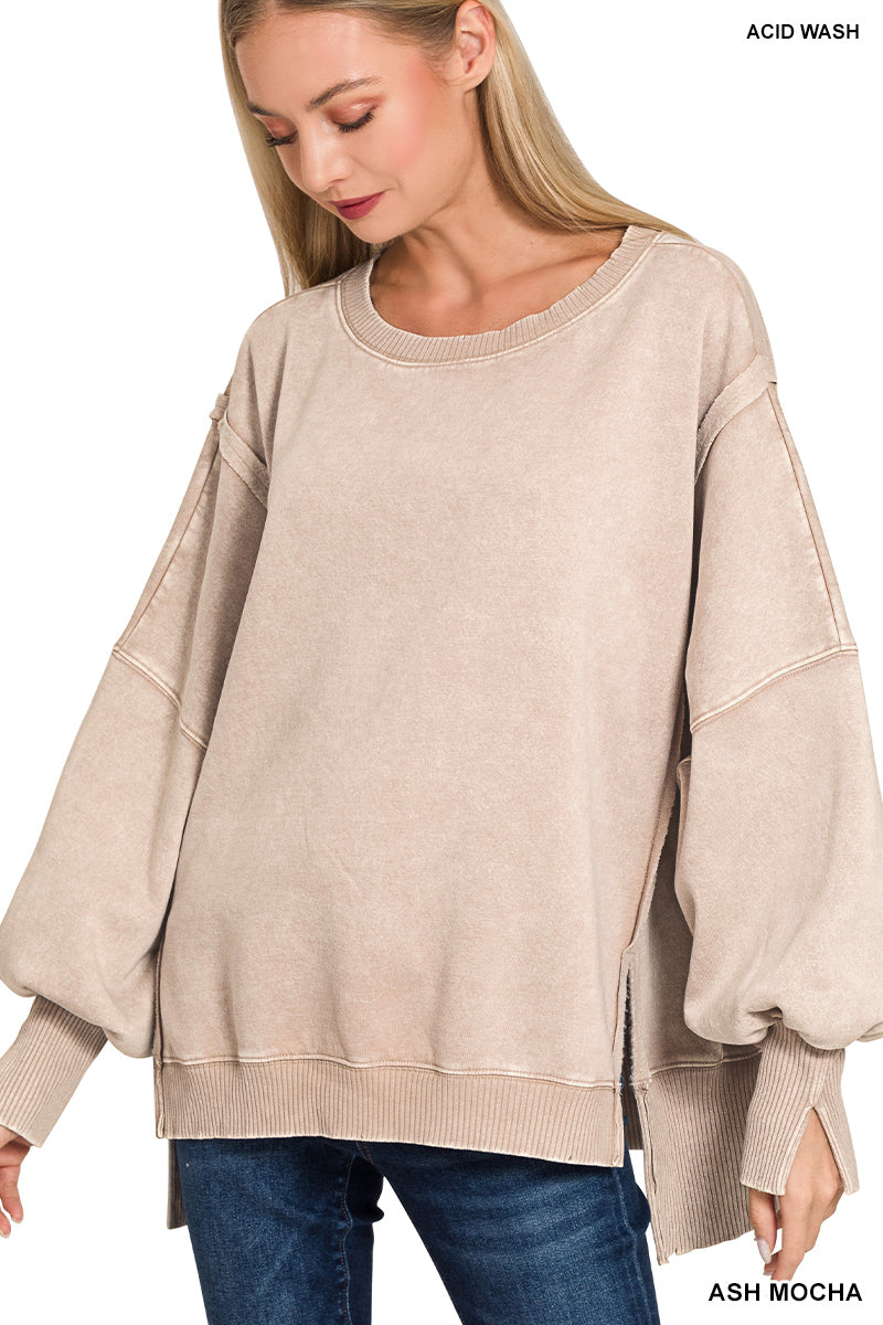 Acid Washed Batwing Sweatshirt