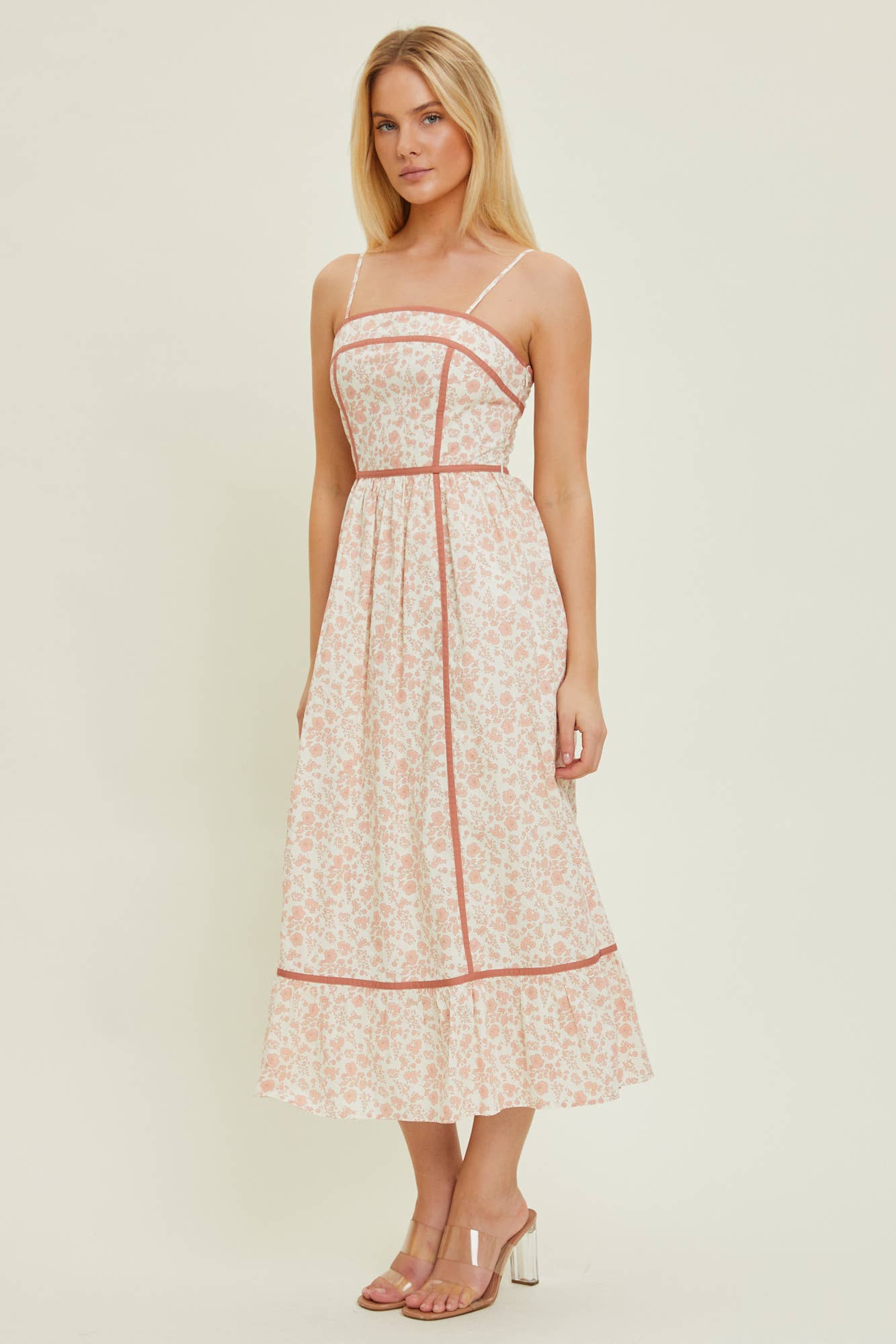 Georgia Peach Midi Dress