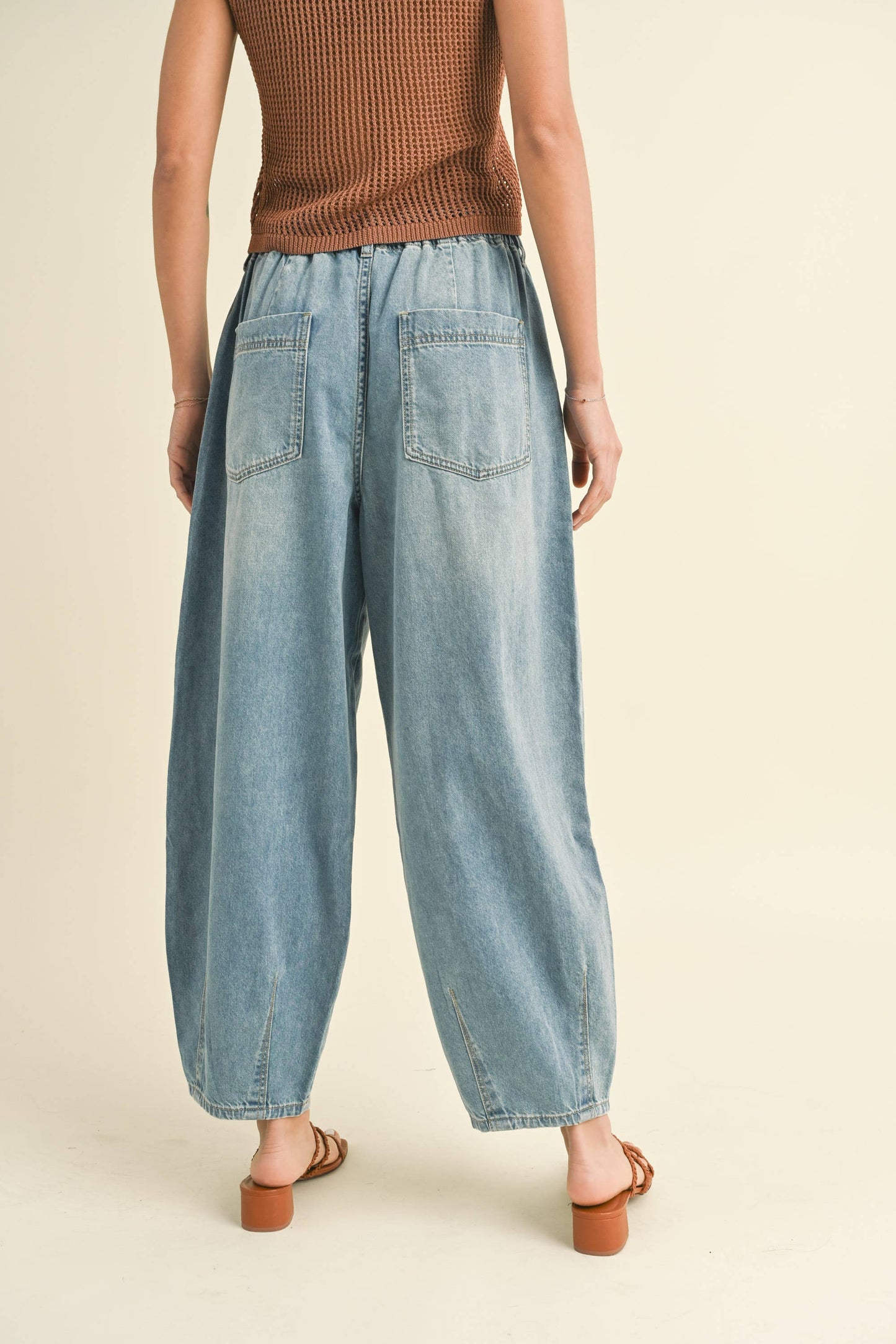 Loose Fit Denim with Pleat Detail