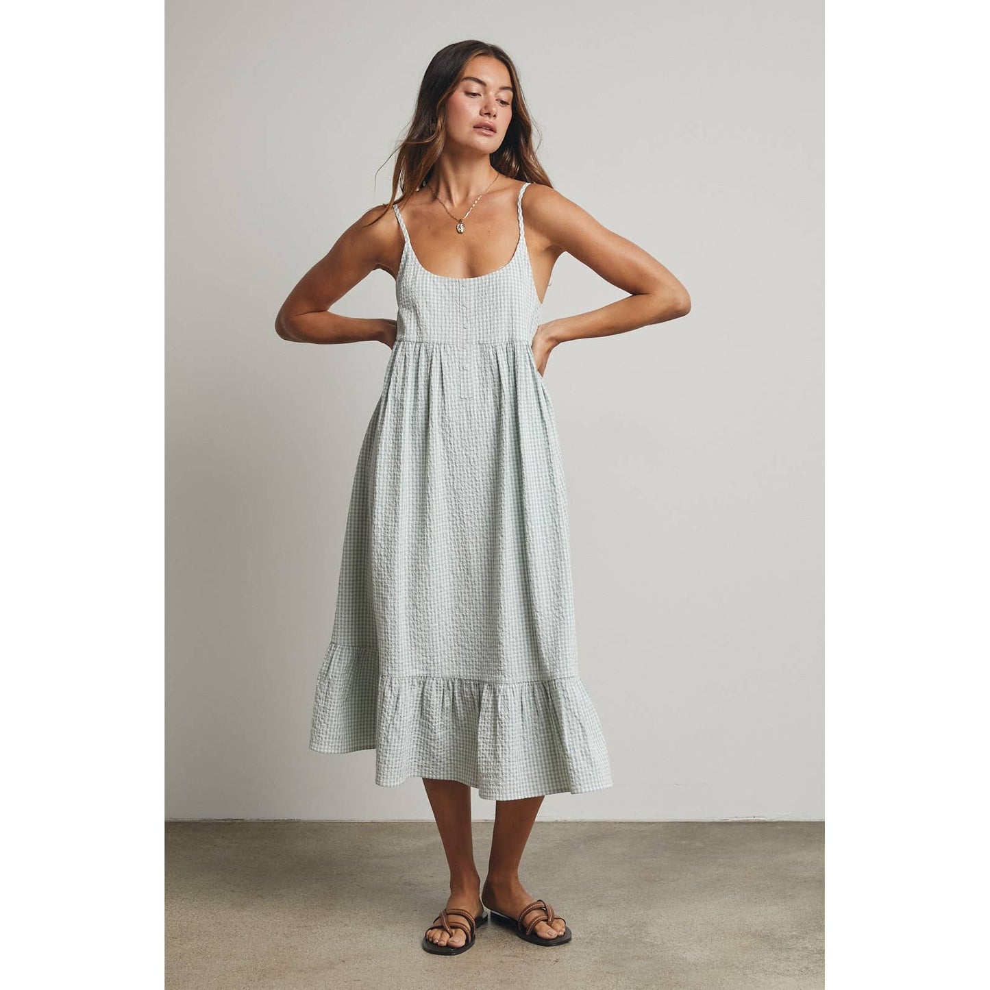 Gingham Midi Dress