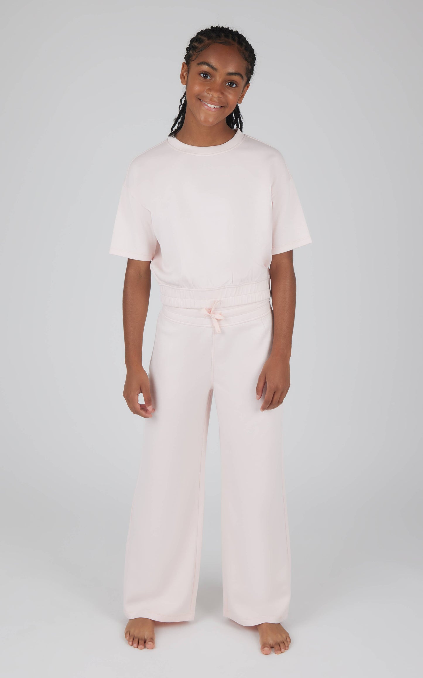 Girls Crew Neck Scuba Top and Pant - 2 PC SET: FOREVER BLUE