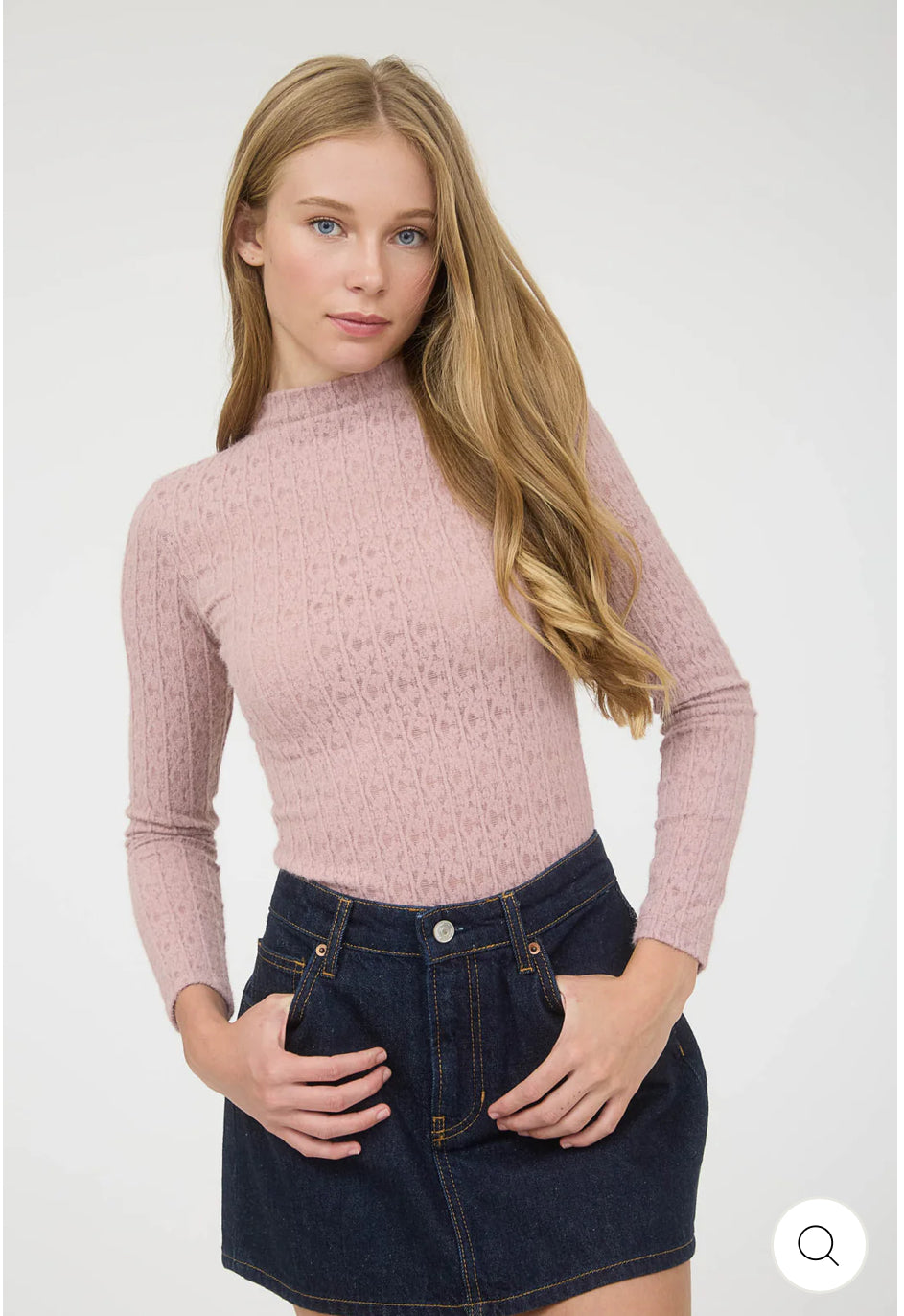 Floral Jacquard Top in Mauve