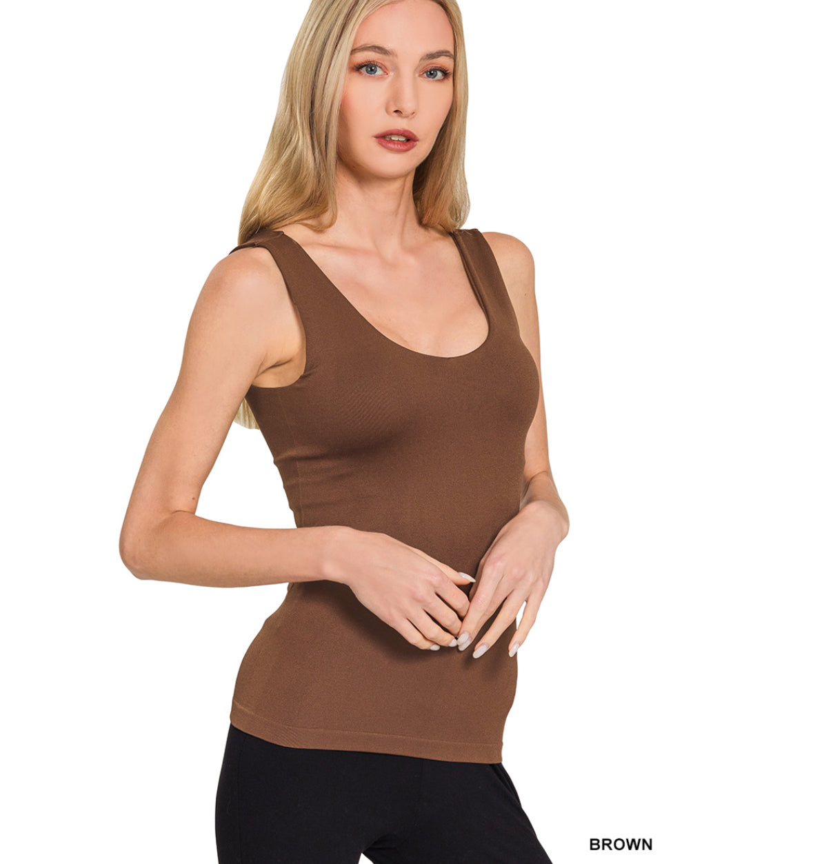 Seamless Tank Top With Built-In Bra