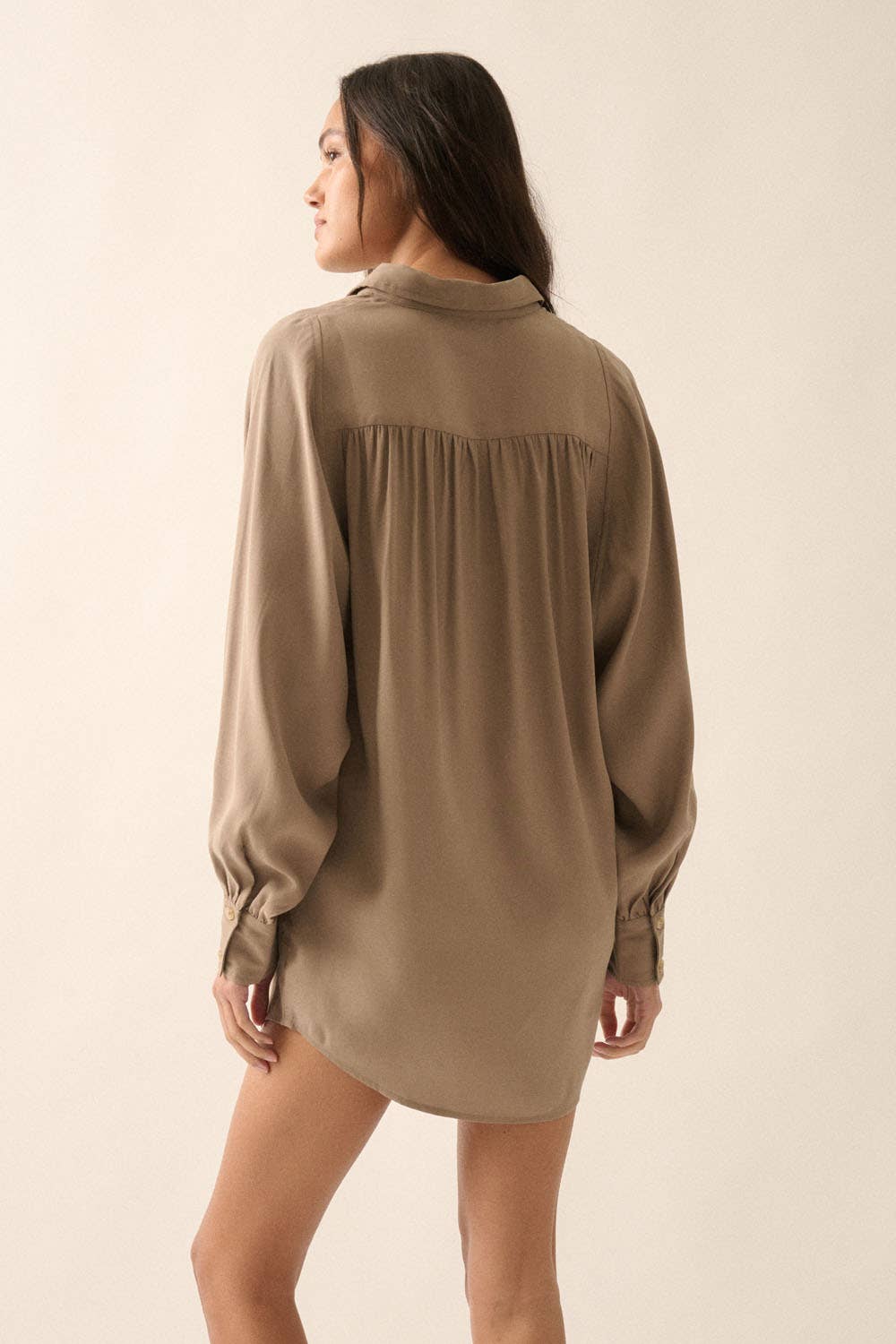 Espresso Button Down Mini Dress