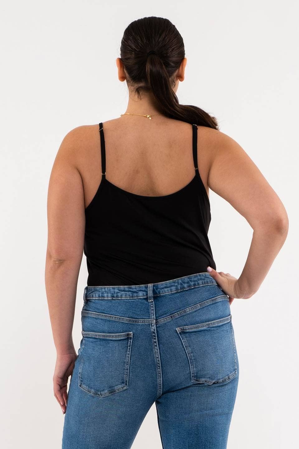 Plus Solid Cami: Black