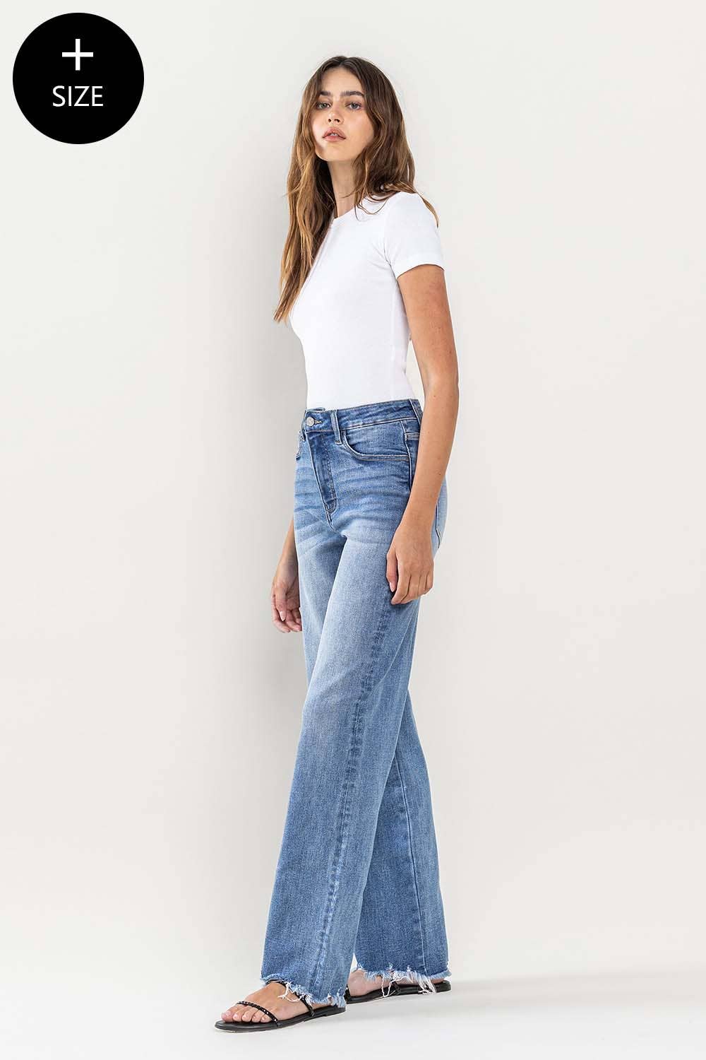 Raw Hem Tummy Control Denim