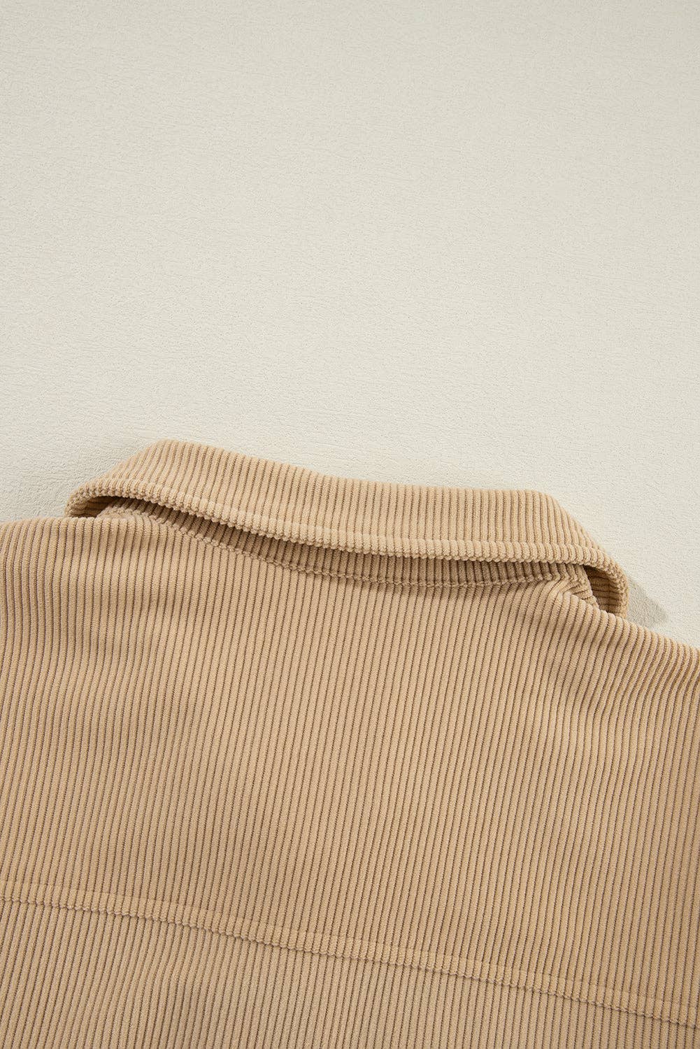 Frilled Flap Corduroy Shacket