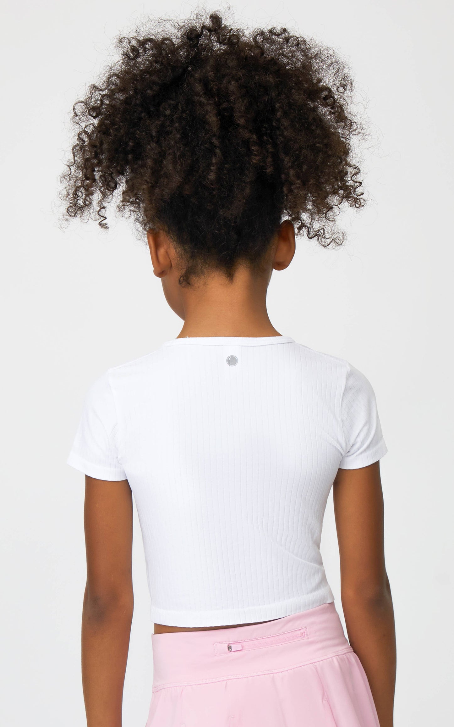 Girls Rib Seamless V-Neck T Shirt