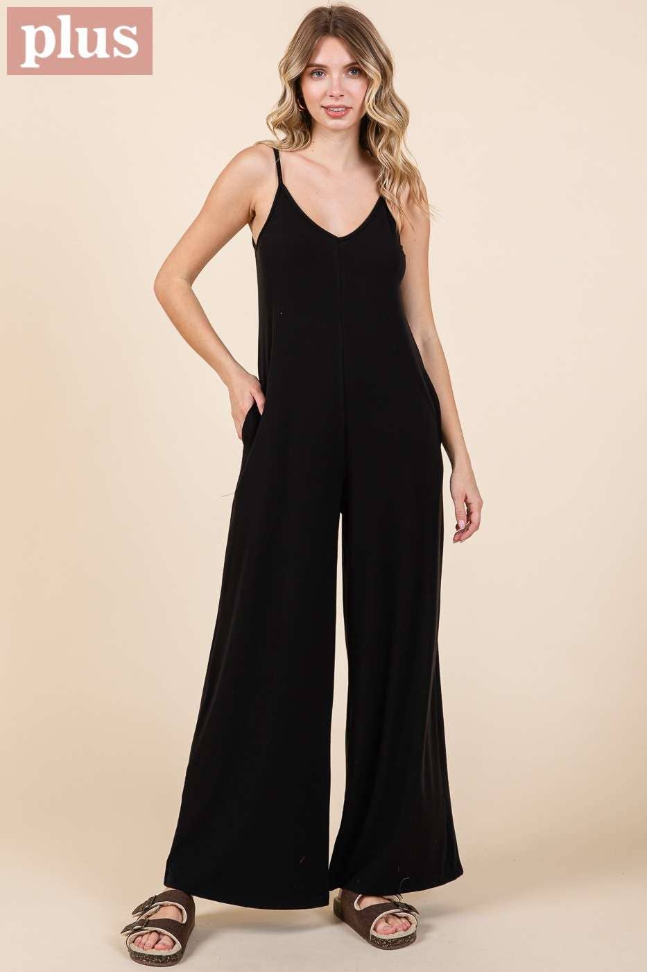 Rib Knit Jumpsuit - Plus