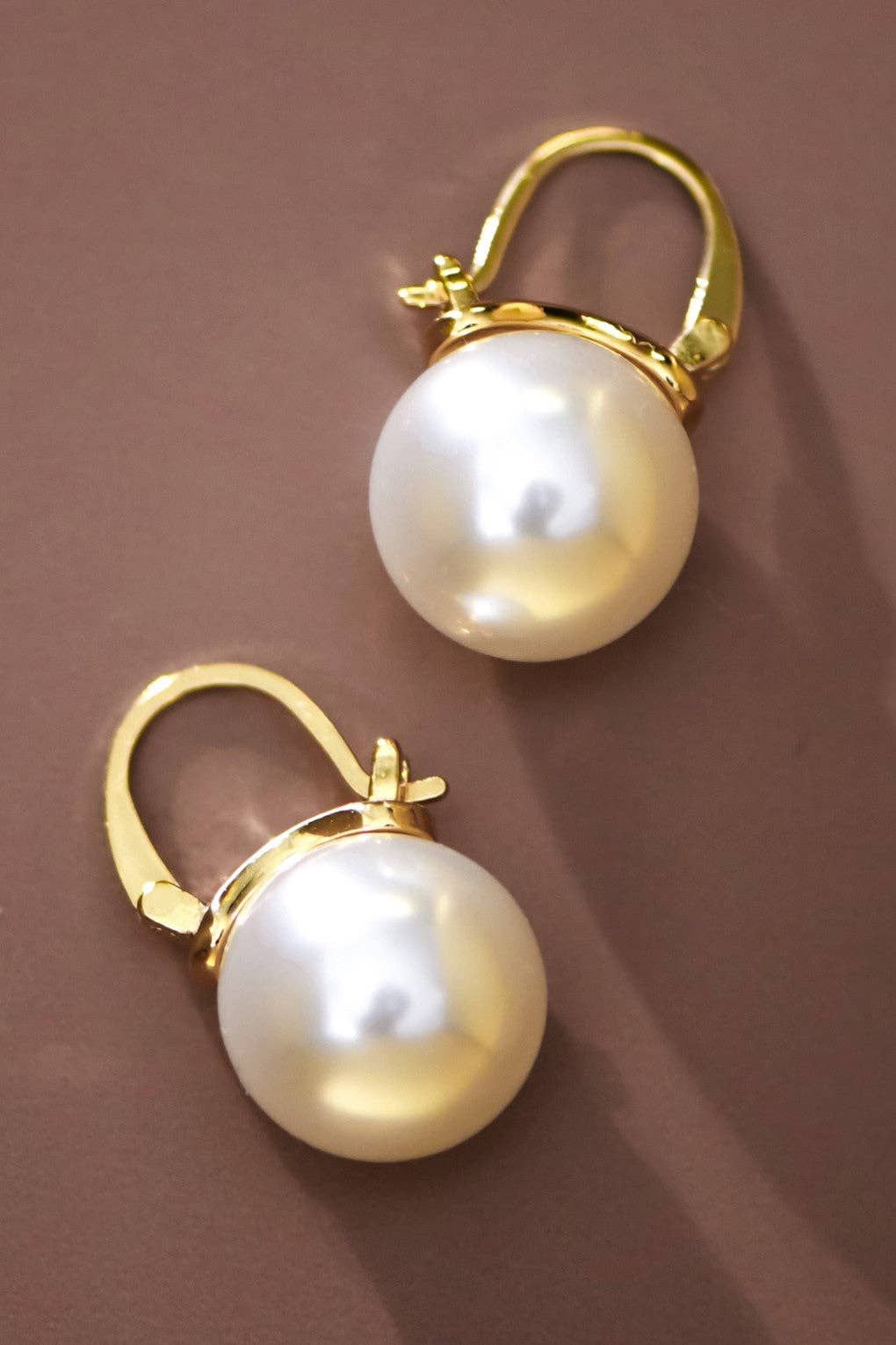 18K Gold PVD Plated Stainless Steel Pearl Drop Earrings