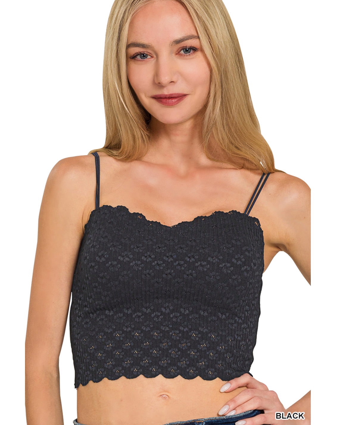 Seamless Lace Bralette with Bra Pads