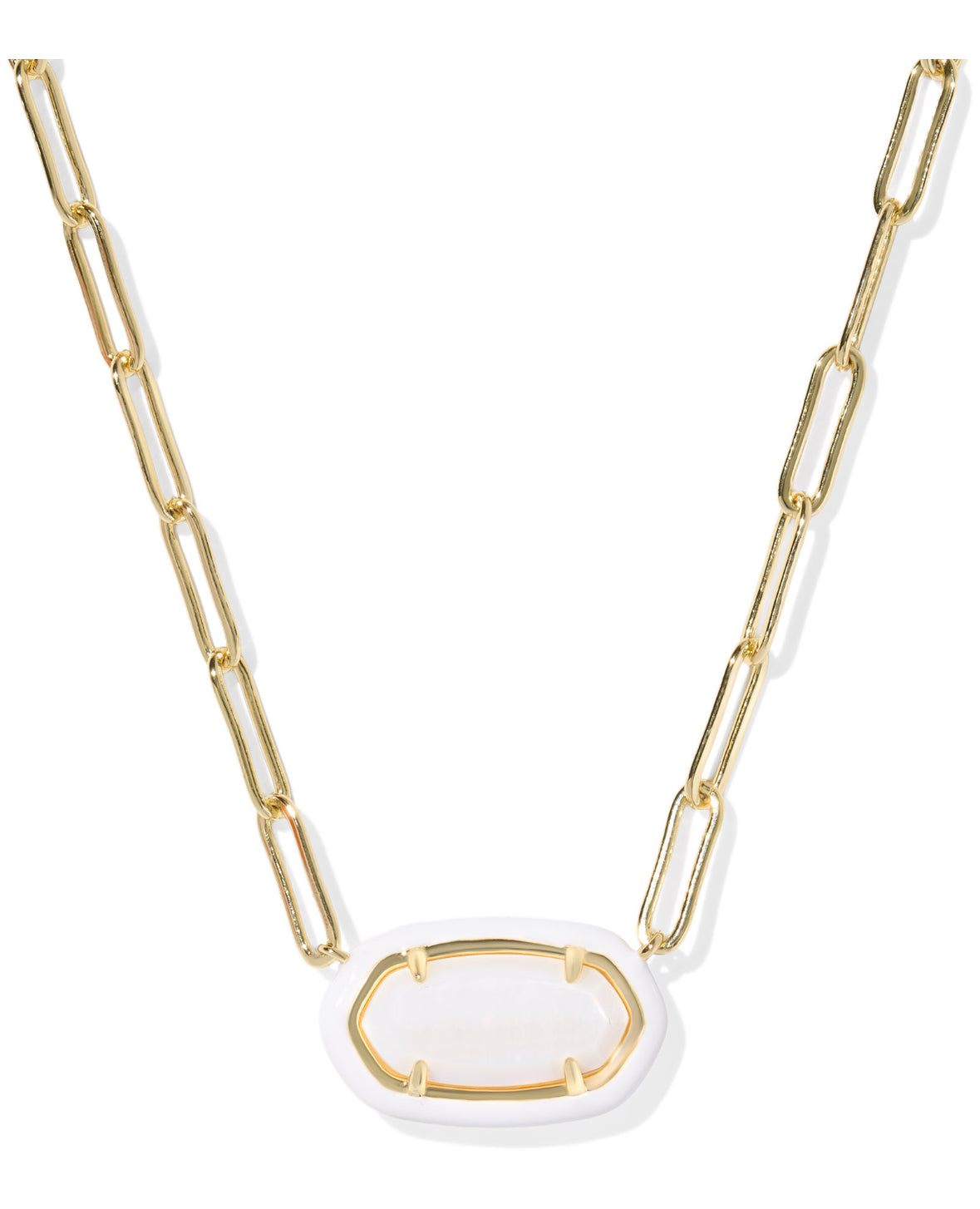 Elisa Enamel Frame Paperclip Necklace