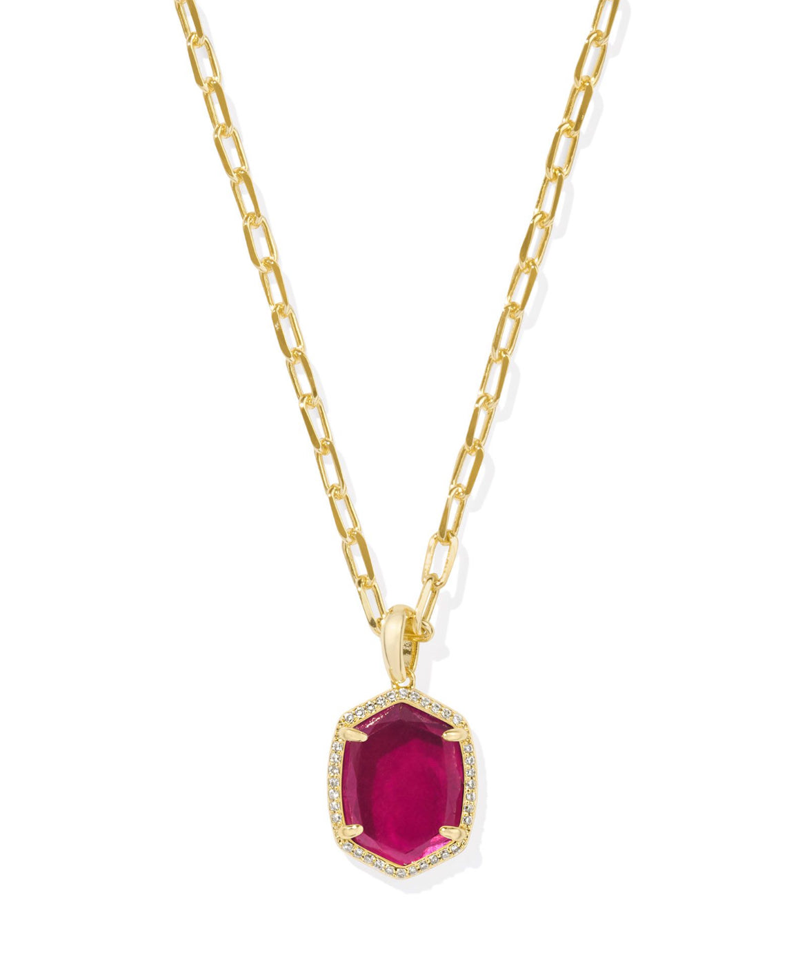 Daphne Pave Frame Short Pendant Necklace