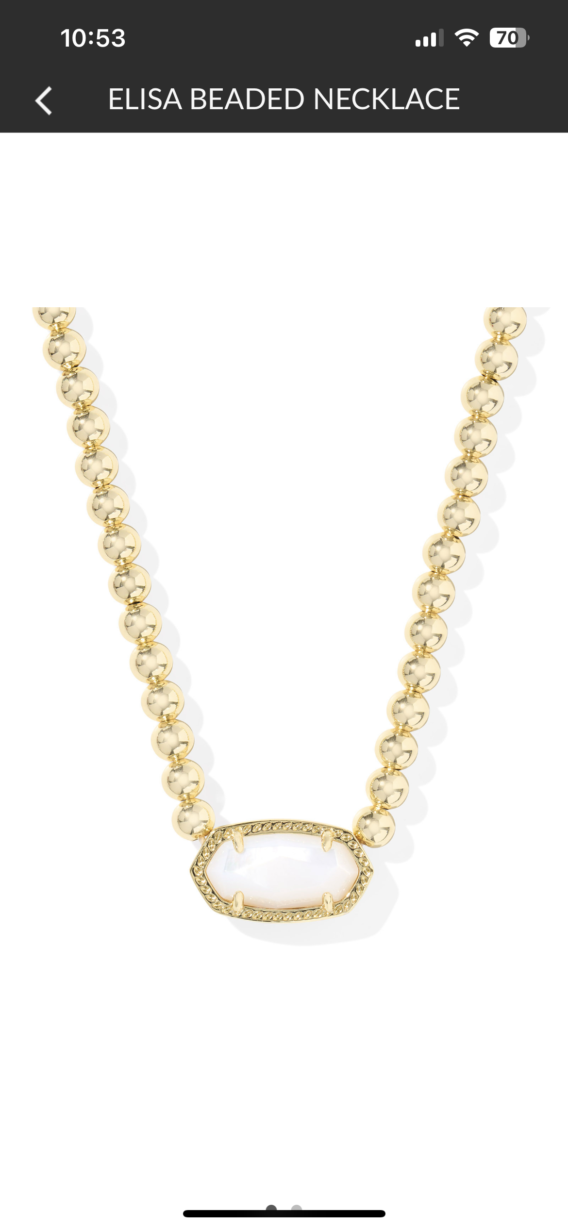 Elisa Beaded Necklace - Gold Ivory Mother of Pearl