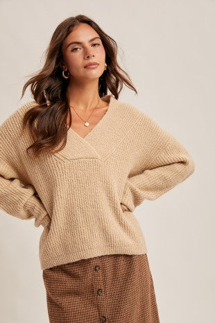 Shawl V-Neck Loose Fit Sweater