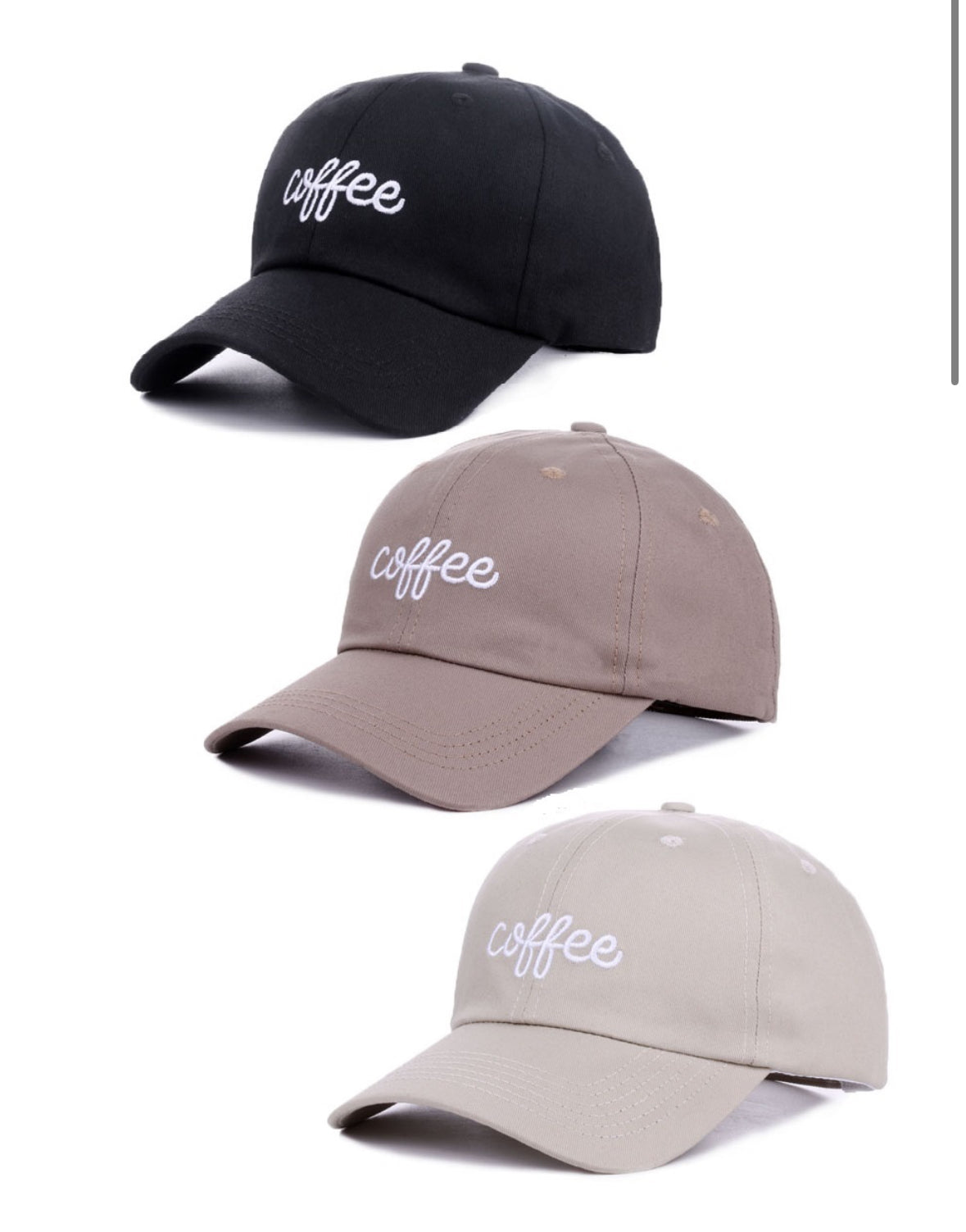 Coffee Embroidered Baseball Cap