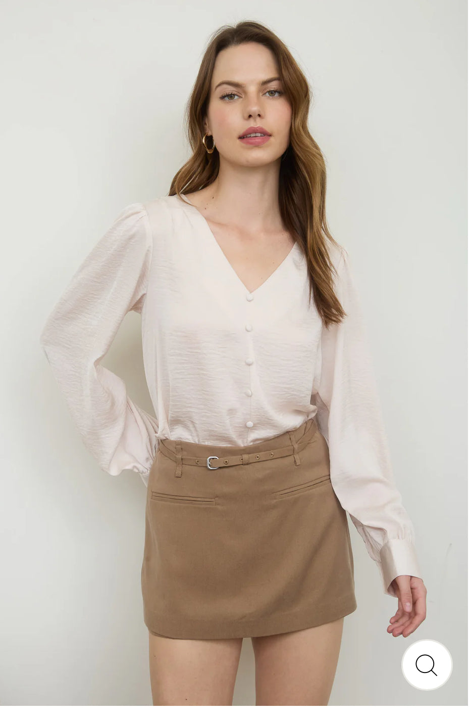 Champagne Button Down Top