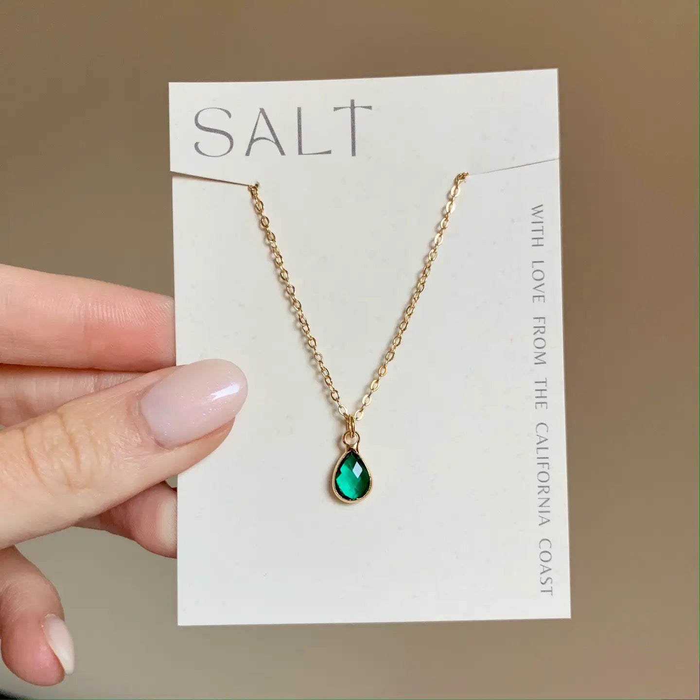 SALT - Teal Emerald Gem Necklace
