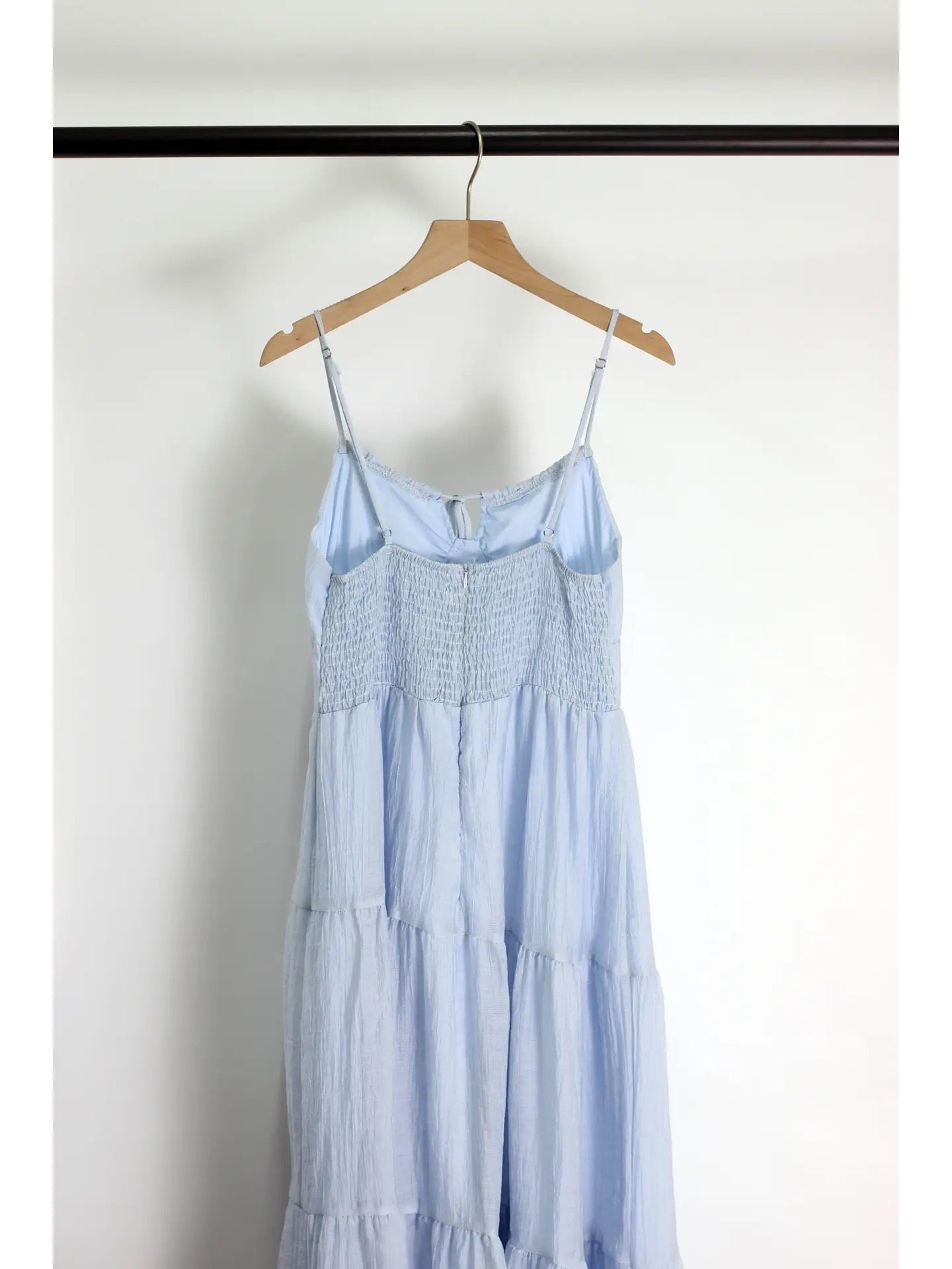 Bohemian Tiered Maxi Dress - Blue