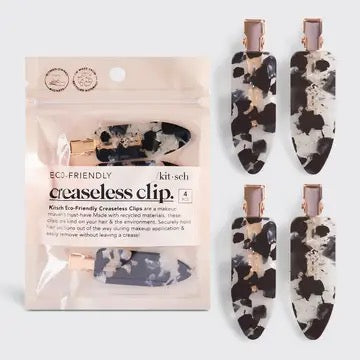 Kitsch - Creaseless Clips 4pc Set - Black Terrazzo