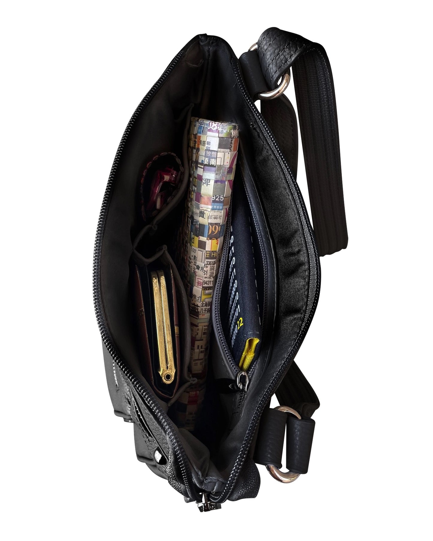 Cowhide Crossbody Shoulder Bag with Wire Strap