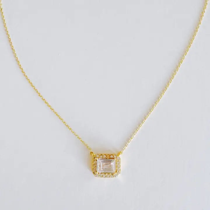 Radiant Emerald Cut Pendant Necklace