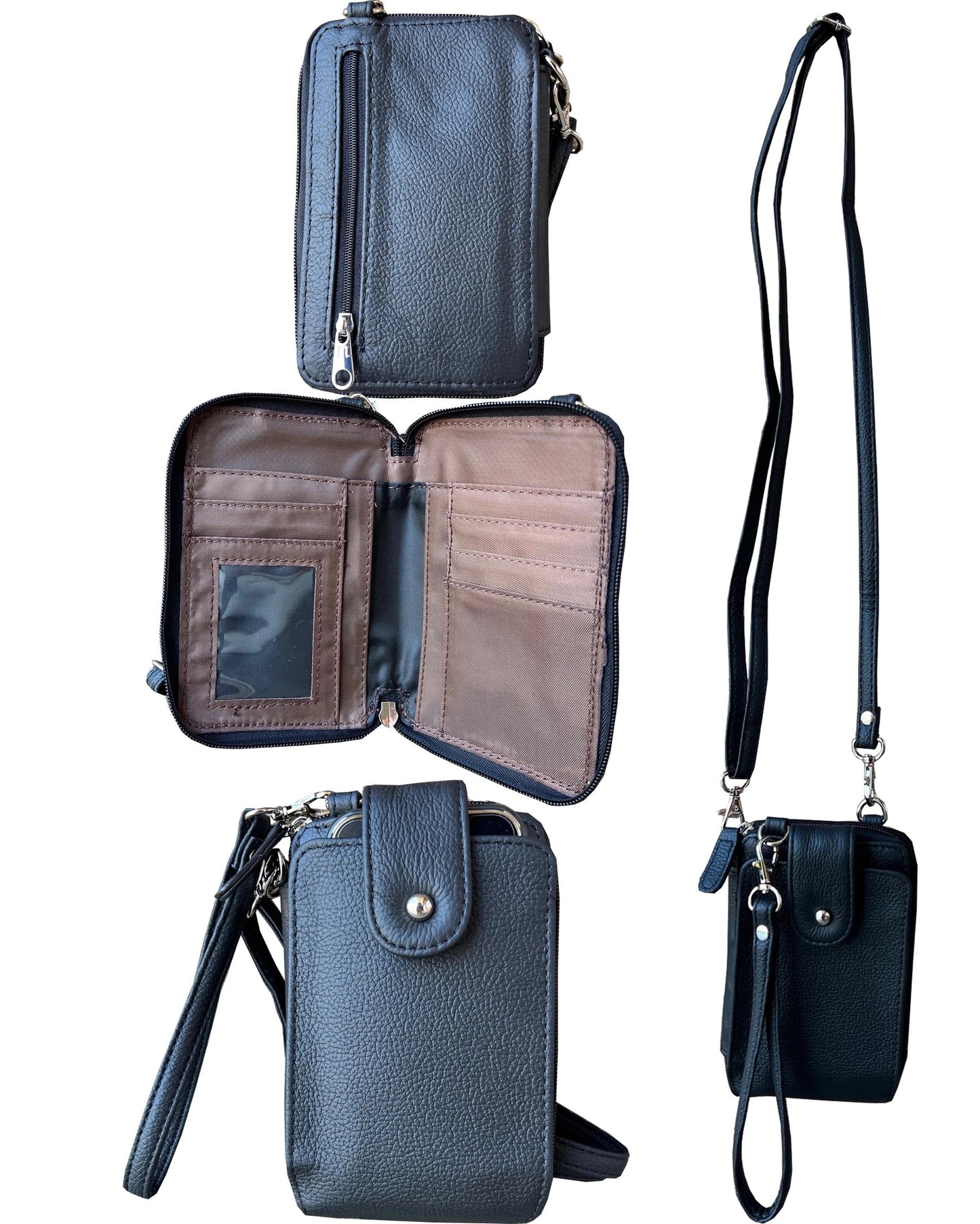 Phone Pouch with Credit Card Slots Adjustable Strap