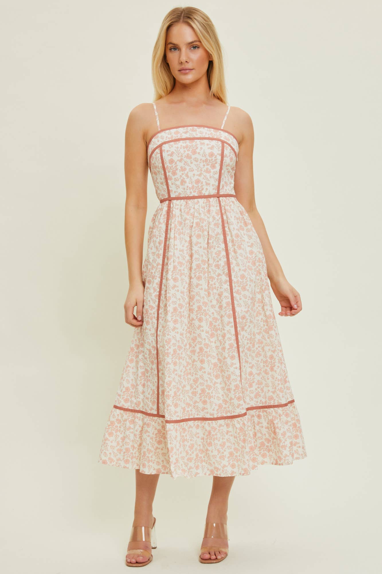 Georgia Peach Midi Dress