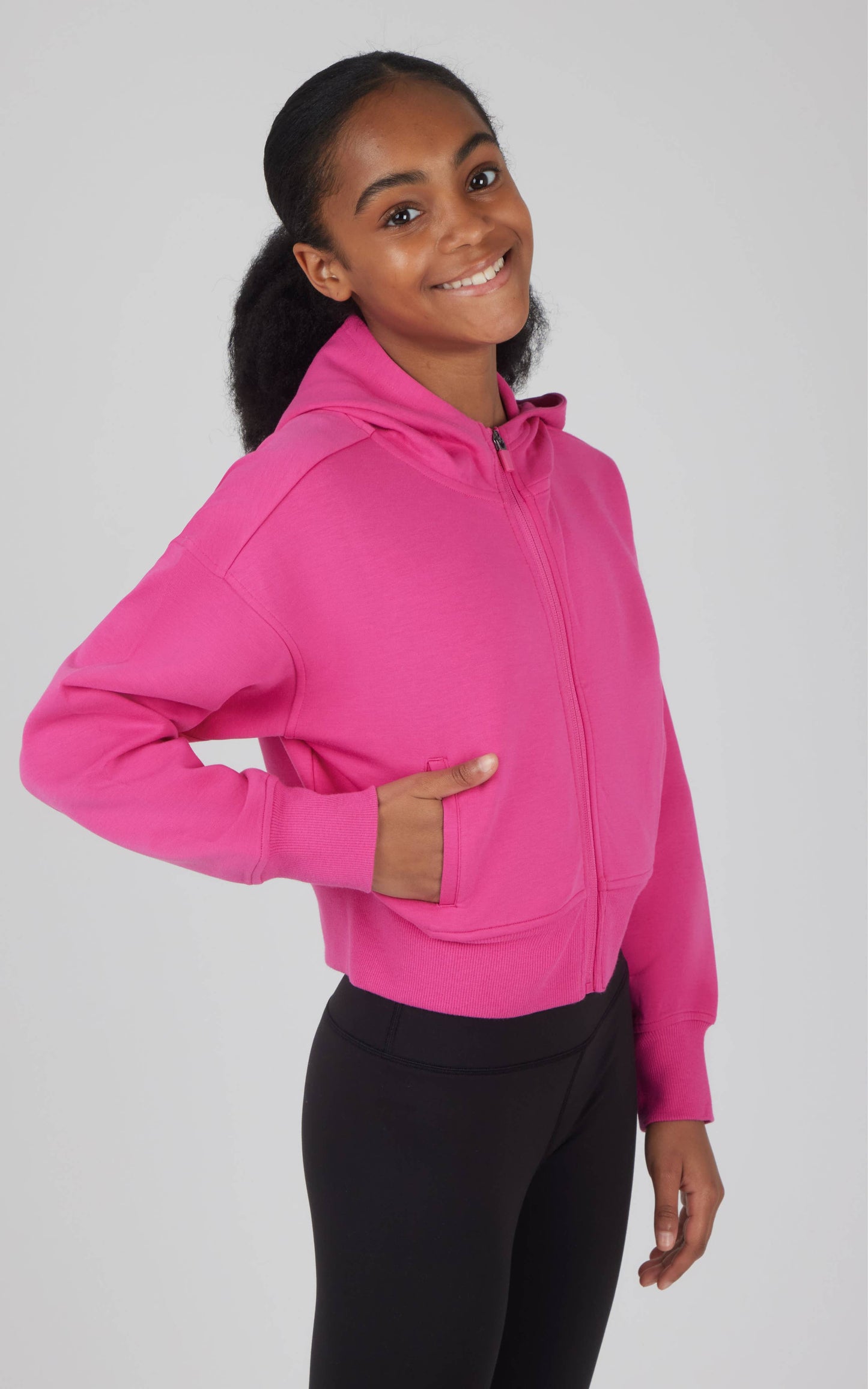 Girls Scuba Full Zip Everyday Hoodie Jacket: ROSE VIOLET
