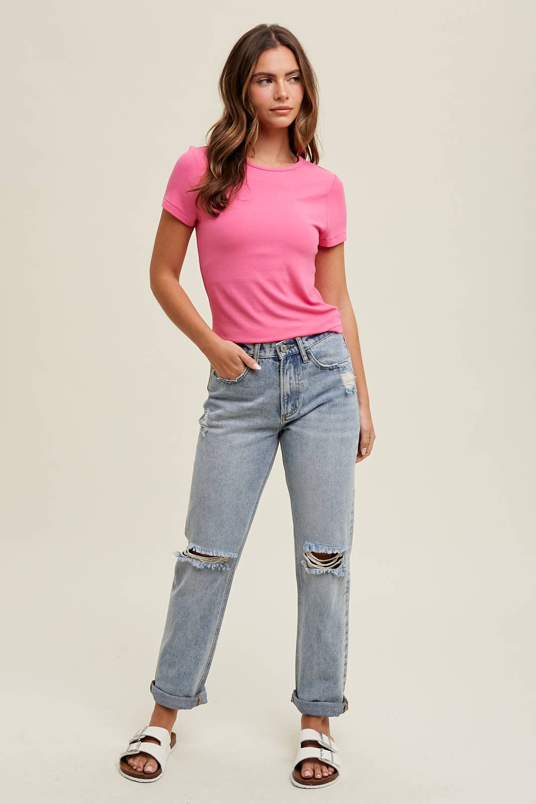 Basic Knit Top - Punch