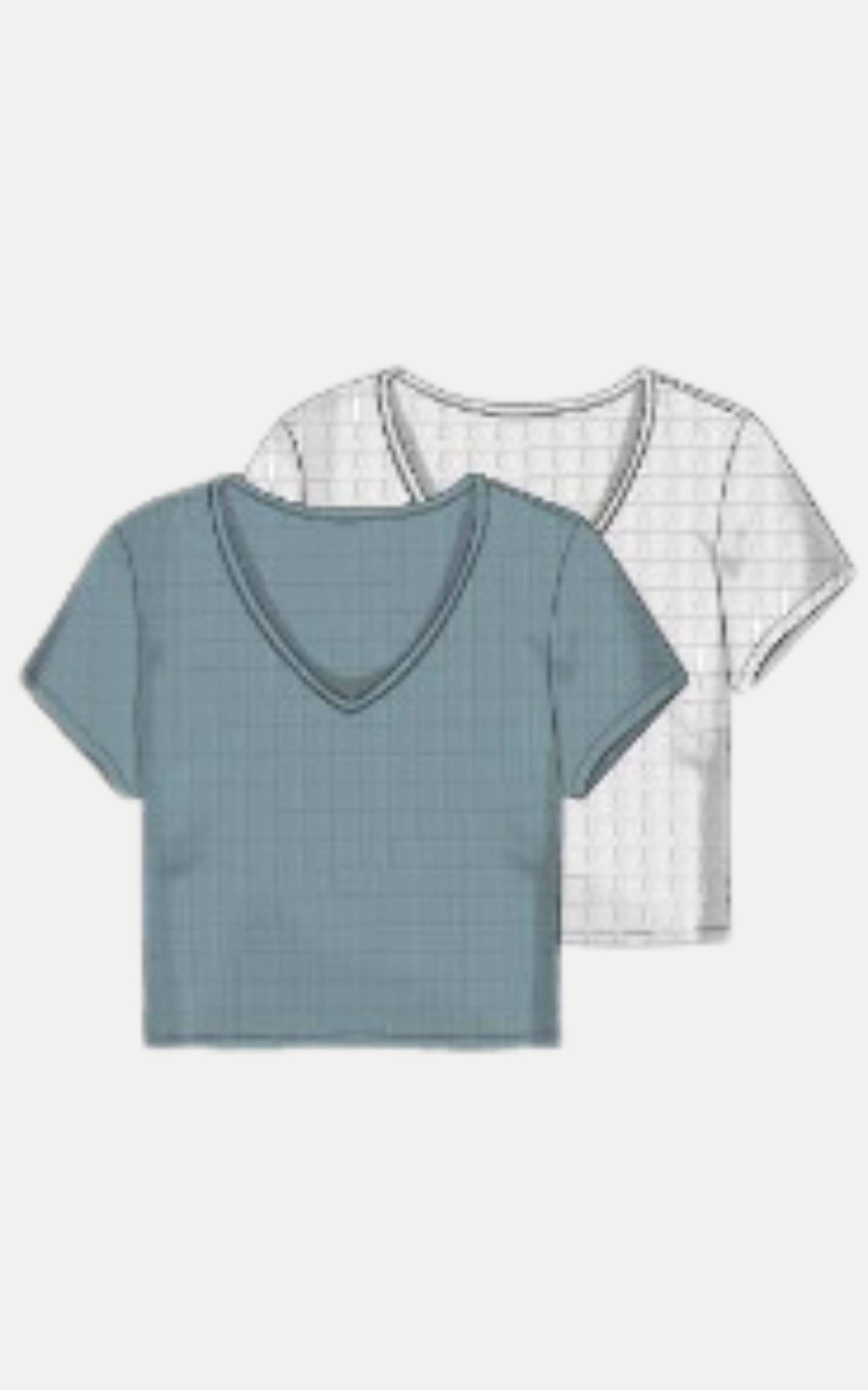 Girls Rib Seamless V-Neck T Shirt