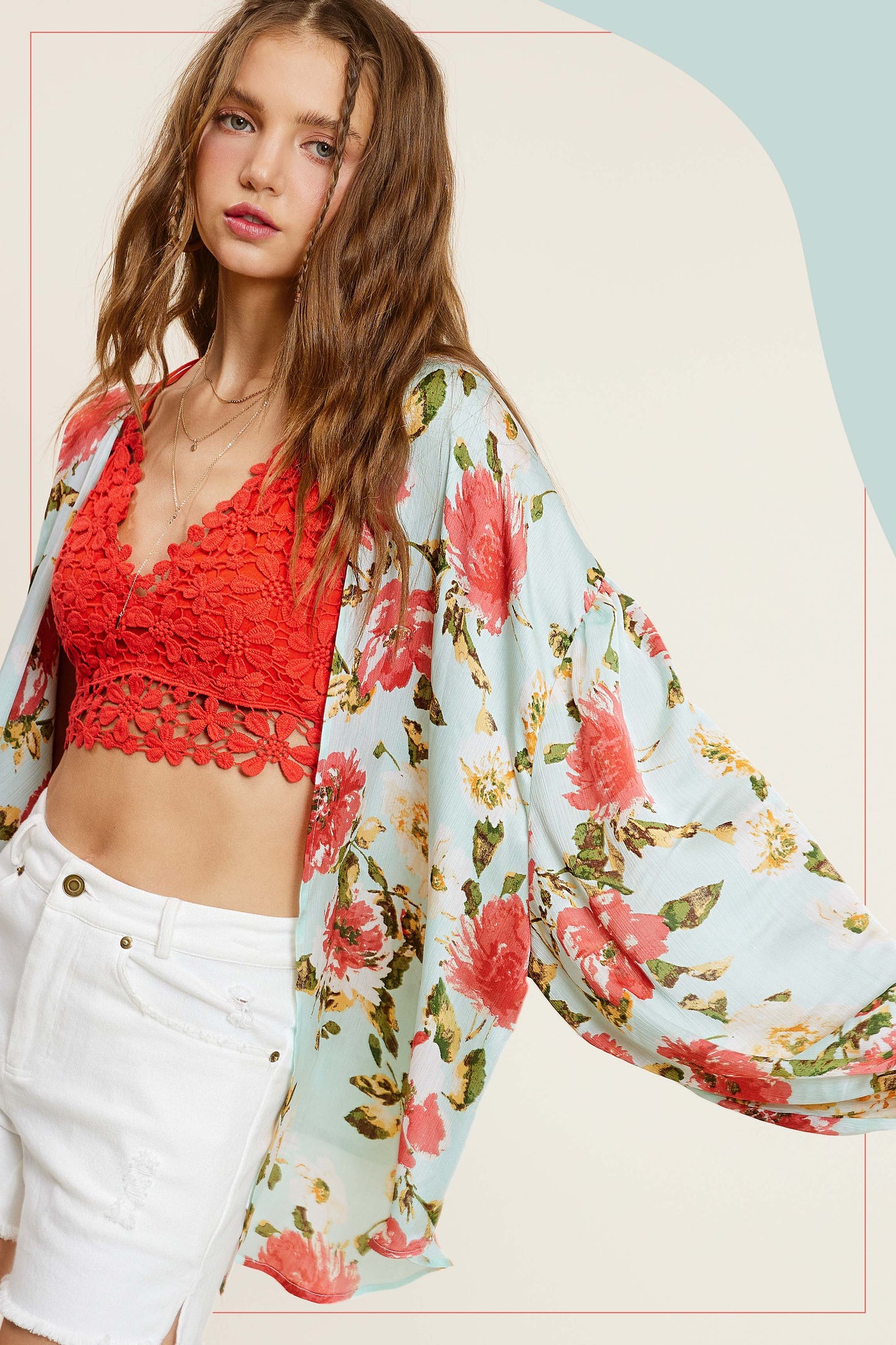 Flowery Open Cardi