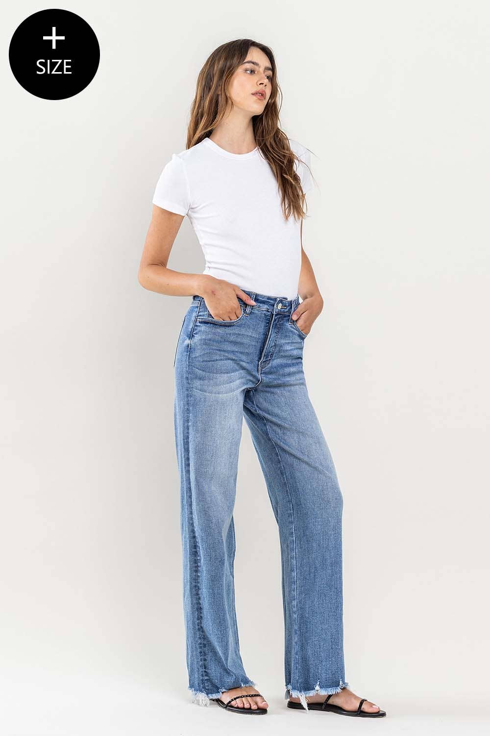 Raw Hem Tummy Control Denim