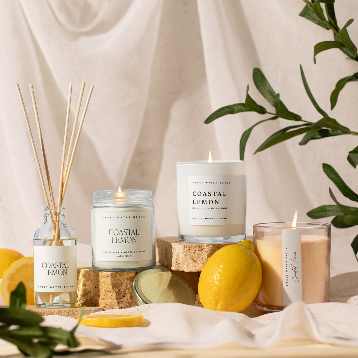 Sweet Water Decor - Coastal Lemon 11 oz Soy Candle