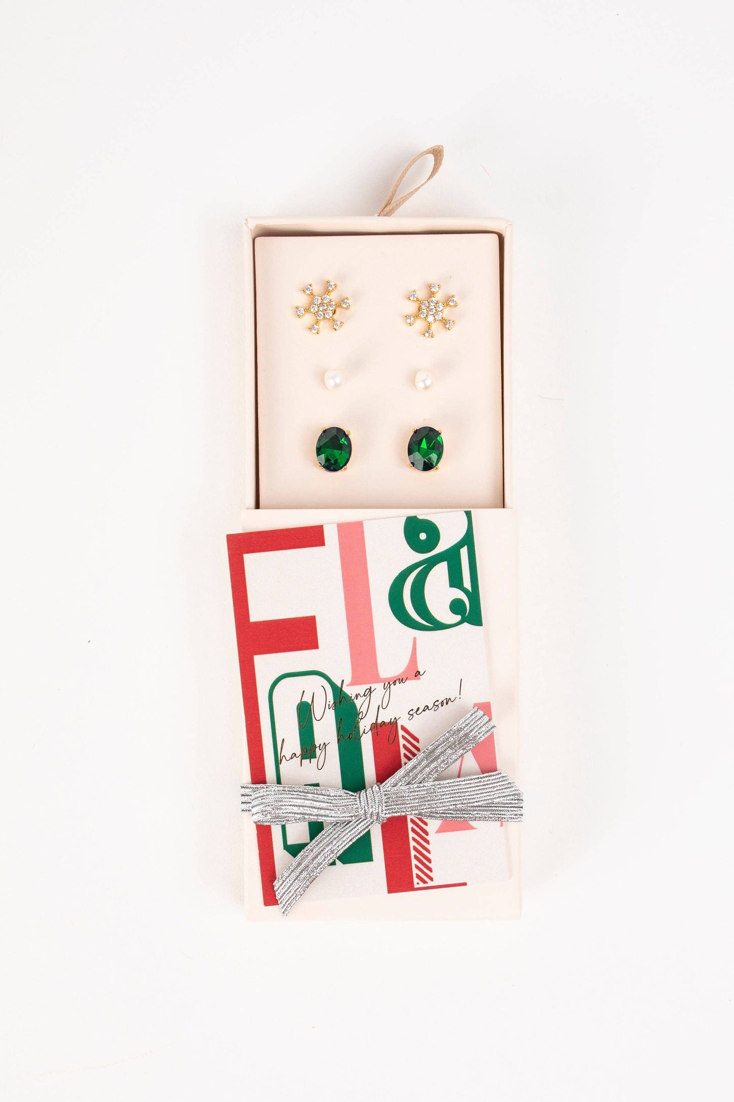Clara Boxed Holiday Earrings: Ruby