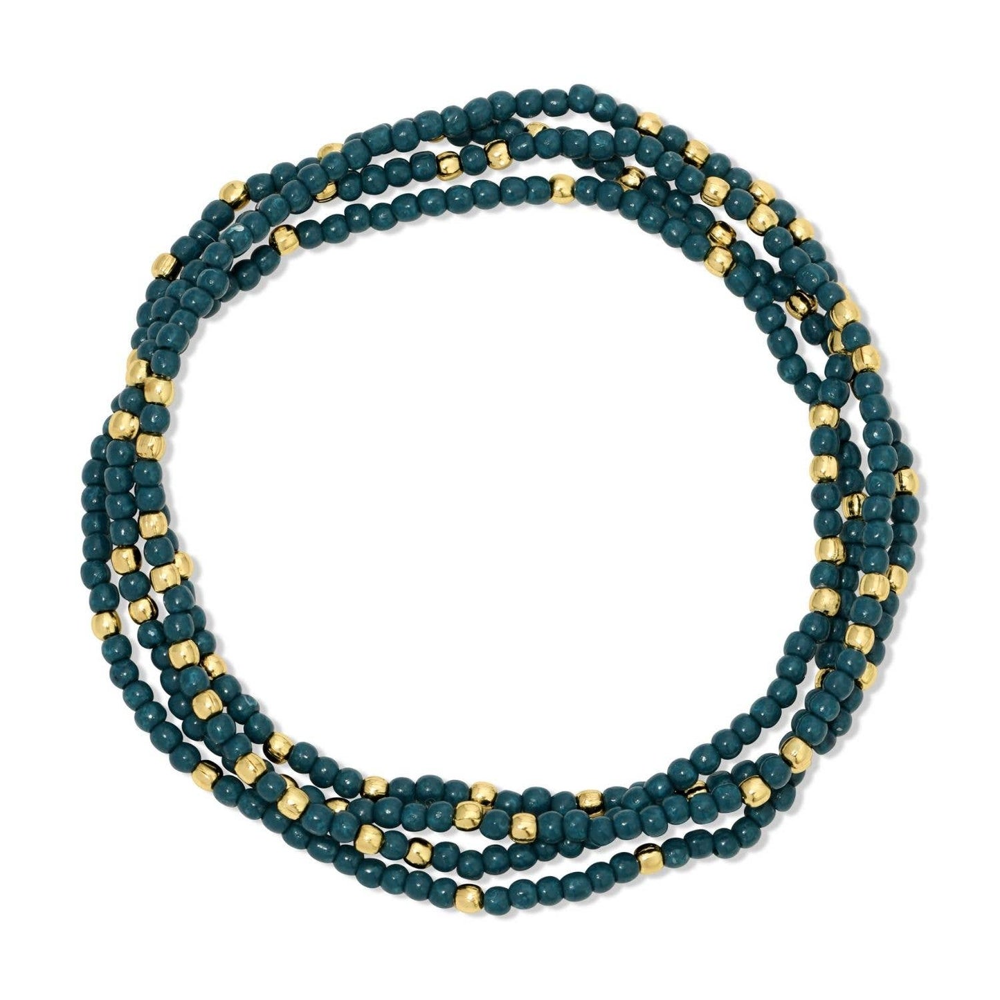 Splendid Iris - Solid Color 2mm Seed Bead Bracelets: Dark Teal