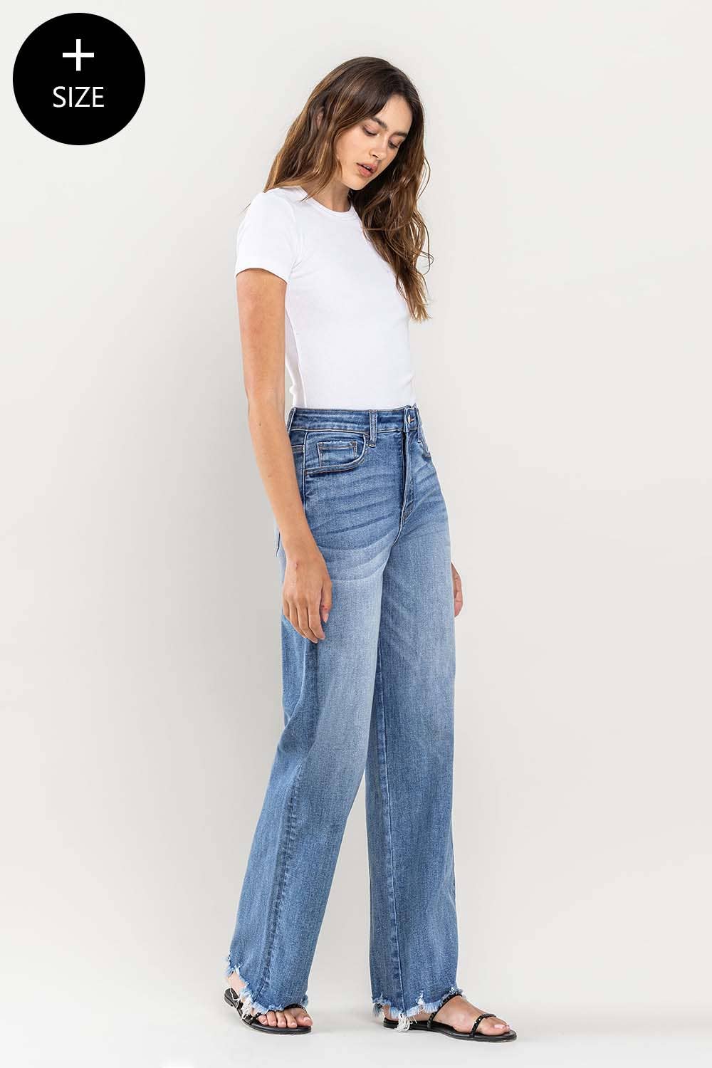 Raw Hem Tummy Control Denim