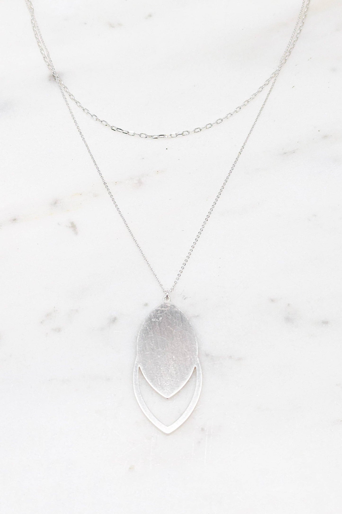 Gemma Necklace: Matte Silver