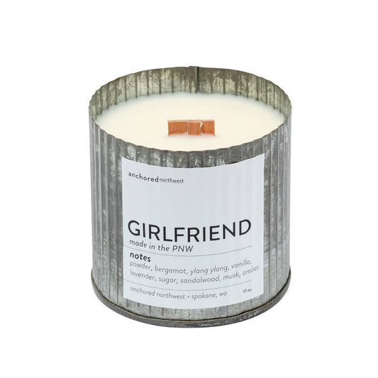 Anchored Northwest - Girlfriend Wood Wick Rustic Farmhouse Soy Candle: 10oz