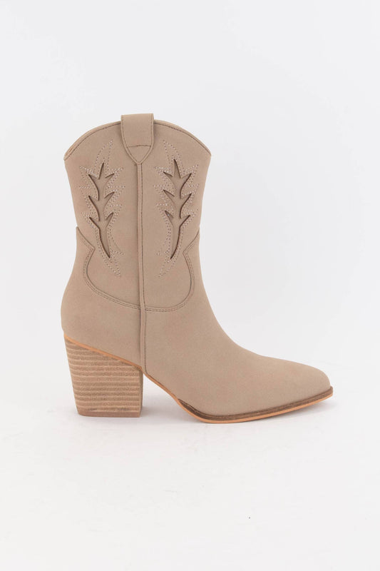 Clementine Booties in Taupe