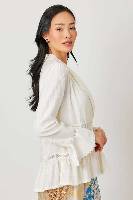 Tiered Lacy Jacket in Ivory